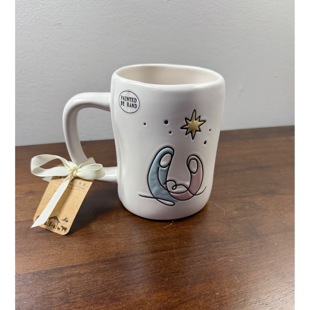 Rae Dunn Nativity Mug For Unto Us A Child Is Born Isaiah 9:6 Christmas Ceramic
